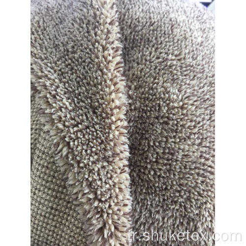 100% polyester mélange de teinture de fil de laine polaire Sherpa